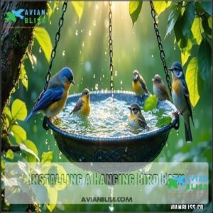 Installing a Hanging Bird Bath