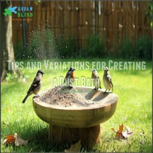 Tips and Variations for Creating a Dust Bath