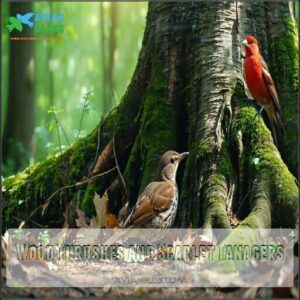 Wood Thrushes and Scarlet Tanagers