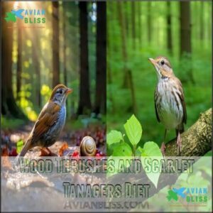 Wood Thrushes and Scarlet Tanagers Diet