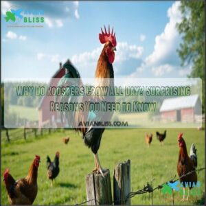 why do roosters crow all day