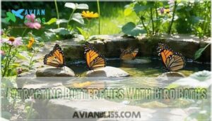 attracting butterflies with bird baths