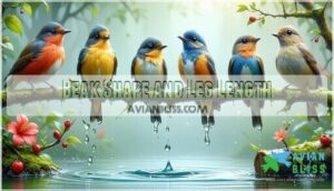 beak shape and leg length