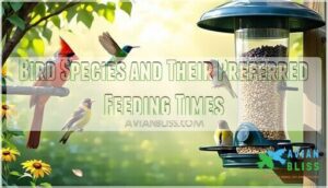bird species and their preferred feeding times