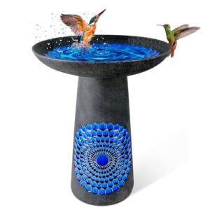 Ceramic Bird Bath, 21.5 Inch B0F1XZYCJ3