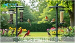 choosing bird feeder poles