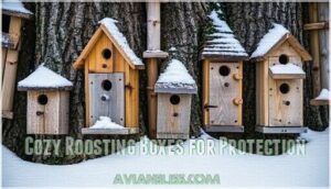 cozy roosting boxes for protection