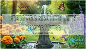 creating a bird bath with moving water