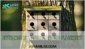 entrance hole diameter and placement entrance hole diameter and placement