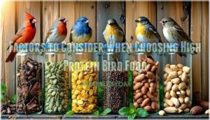 factors to consider when choosing high protein bird food