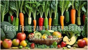 fresh fruits and vegetables for small birds