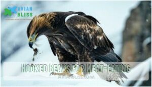 hooked beaks for meat-eating