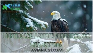 lighting and weather conditions for bird behavior