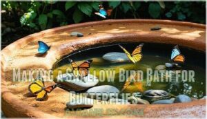 making a shallow bird bath for butterflies
