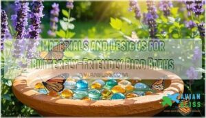 materials and designs for butterfly-friendly bird baths