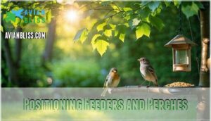 positioning feeders and perches