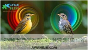 producing two distinct sounds simultaneously