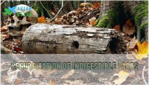 regurgitation of indigestible parts