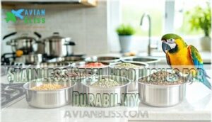 stainless steel bird dishes for durability