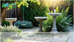 types of bird baths