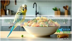 using leftover pasta and vegetables