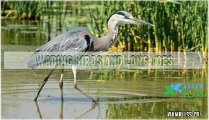 wading birds and long toes