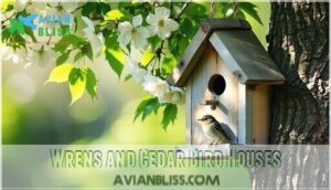 wrens and cedar bird houses