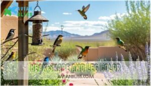 beak shape and leg color