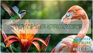 beaks and diets specializations