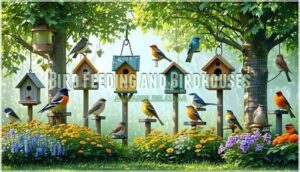 bird feeding and birdhouses