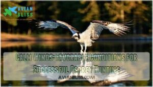 calm winds: favorable conditions for successful osprey hunting