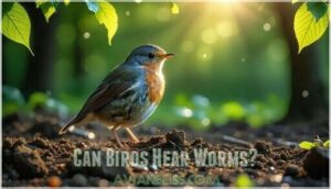 can birds hear worms