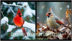 cardinal behavior contrasts