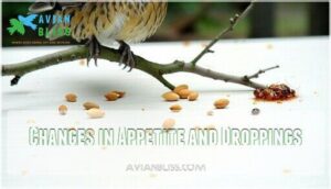 changes in appetite and droppings