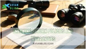 checking return policies and warranties