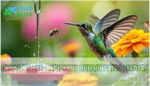 choosing bee-resistant hummingbird feeders