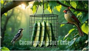 cucumber in a suet cage