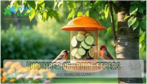 cucumber on fruit feeders