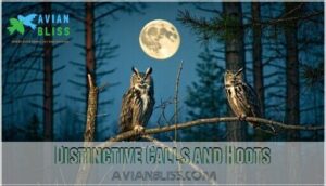 distinctive calls and hoots