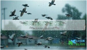 do birds fly in rain