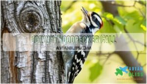 downy woodpecker call