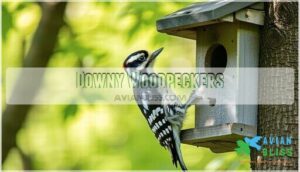 downy woodpeckers