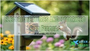 electric features and motorized bird feeders