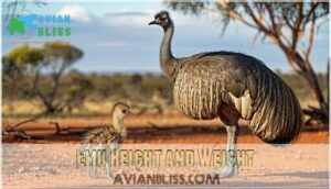 emu height and weight