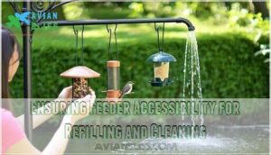 ensuring feeder accessibility for refilling and cleaning