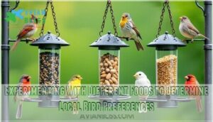 experimenting with different foods to determine local bird preferences
