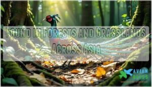 found in forests and grasslands across asia