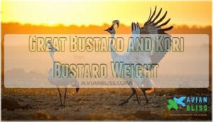 great bustard and kori bustard weight