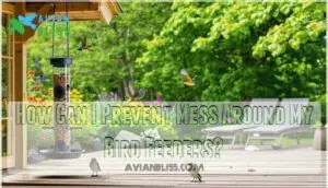 how can i prevent mess around my bird feeders