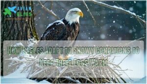 how eagles adapt to snowy conditions to keep their eggs warm